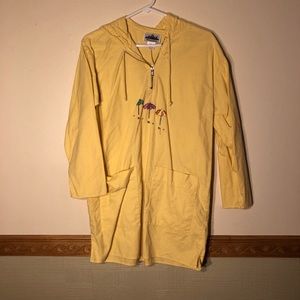 vintage yellow umbrella hoodies long sweater